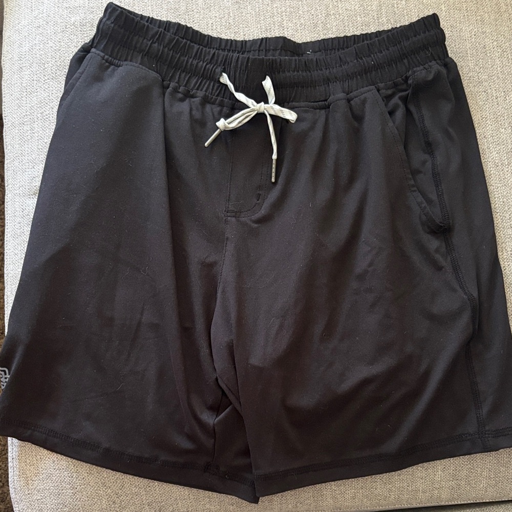 Men's Black Athletic Drawstring Shorts
